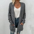 thumbnail image 5 of VISALY Long Cardigans Cute Cardigans Women's Cable Knit Cardigan Sweaters Open Front Long Sleeve Keep Warm Casual Solid Color Fashion Winter Outwear Cute Cardigans Casual Cardigan Grey Xl, 5 of 8