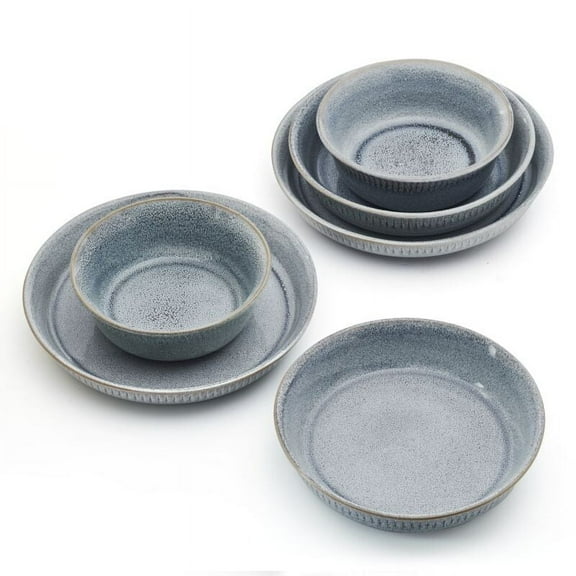 Pfaltzgraff Amara 6 Piece Stoneware Dinnerware Bowl Set Gray