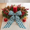 thumbnail image 5 of Gingham Ribbon Bow Decor, Polyester Construction, Woven Checkered Bow Tie For Wreath Chair Vase Gift Box Display Decor, Home Holiday Decor, 5 of 7