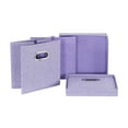 thumbnail image 5 of Household Essentials Storage Bins with Lids and Chromed Grommet Handles, Set of 2, Light Purple Textured Linen Look, Fits Standard Cube Shelves, 5 of 5
