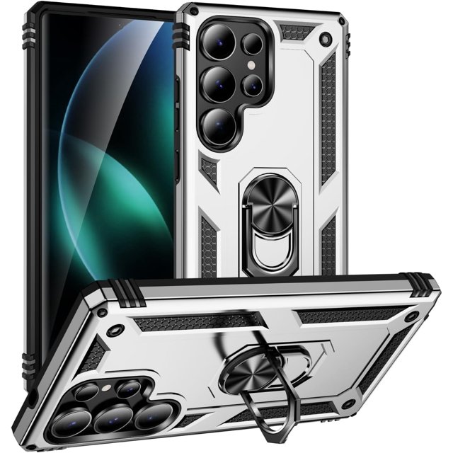 MYKOMI Case Compatible with Samsung Galaxy S25 Ultra 5G Case, Military Grade Drop Protection Cover 360 Shockproof Heavy Duty Hard Bumper Rugged Mobile Phone Cases with Kickstand Phone Back Cover