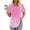 Hot Pink, variant on Oalirro Womens 2024 Summer Casual Tunic Tops Twist Front Blouse Short Sleeve Fitting Tshirt