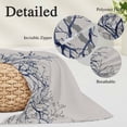 thumbnail image 3 of Grey Navy Blue Tree Throw Pillow Covers, Country Rustic Botanical Branch Soft Breathable Pillow Cases with Invisible Zipper for Sleeping, Toddler Pillowcases for Couch Bed Sofa Chair 12x20 Inches, 3 of 9