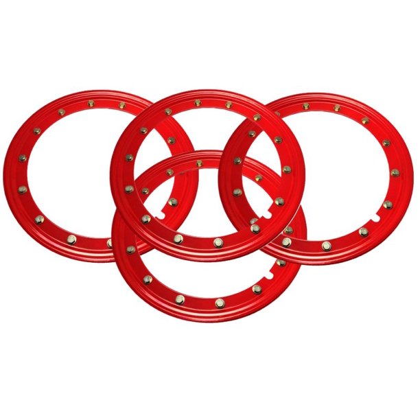 Simulated Beadlock Rings 15 inch RED (Set of 4)
