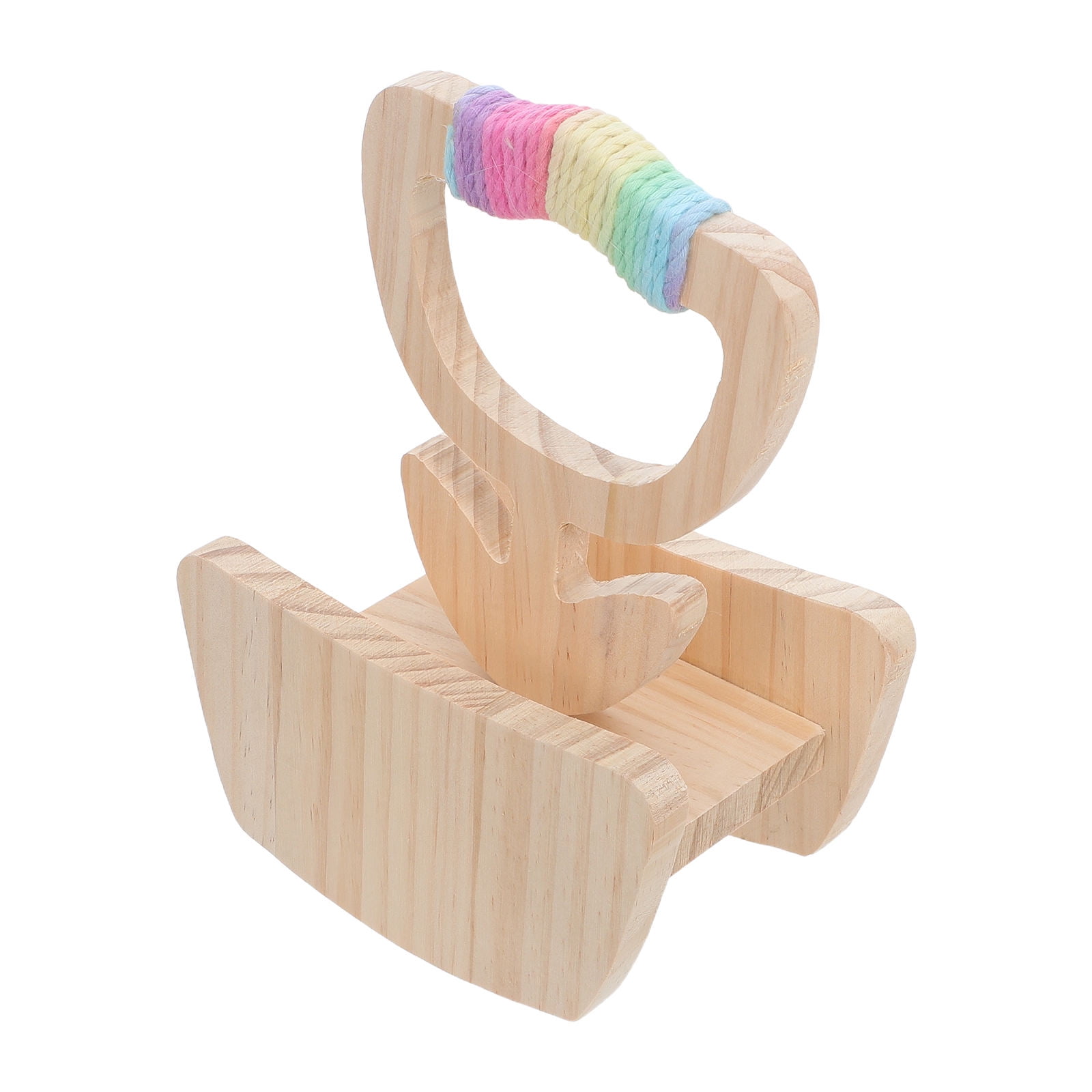 WRITWAA Wooden Rocking Bird Perch Stand for Home Use with Parrot Puzzle Accessories