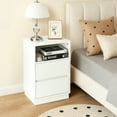 thumbnail image 5 of Ktaxon NightStand Set of 2 with 2 Storage Drawers BedsideTable, End Side for Bedroom, Country Style White, 5 of 12