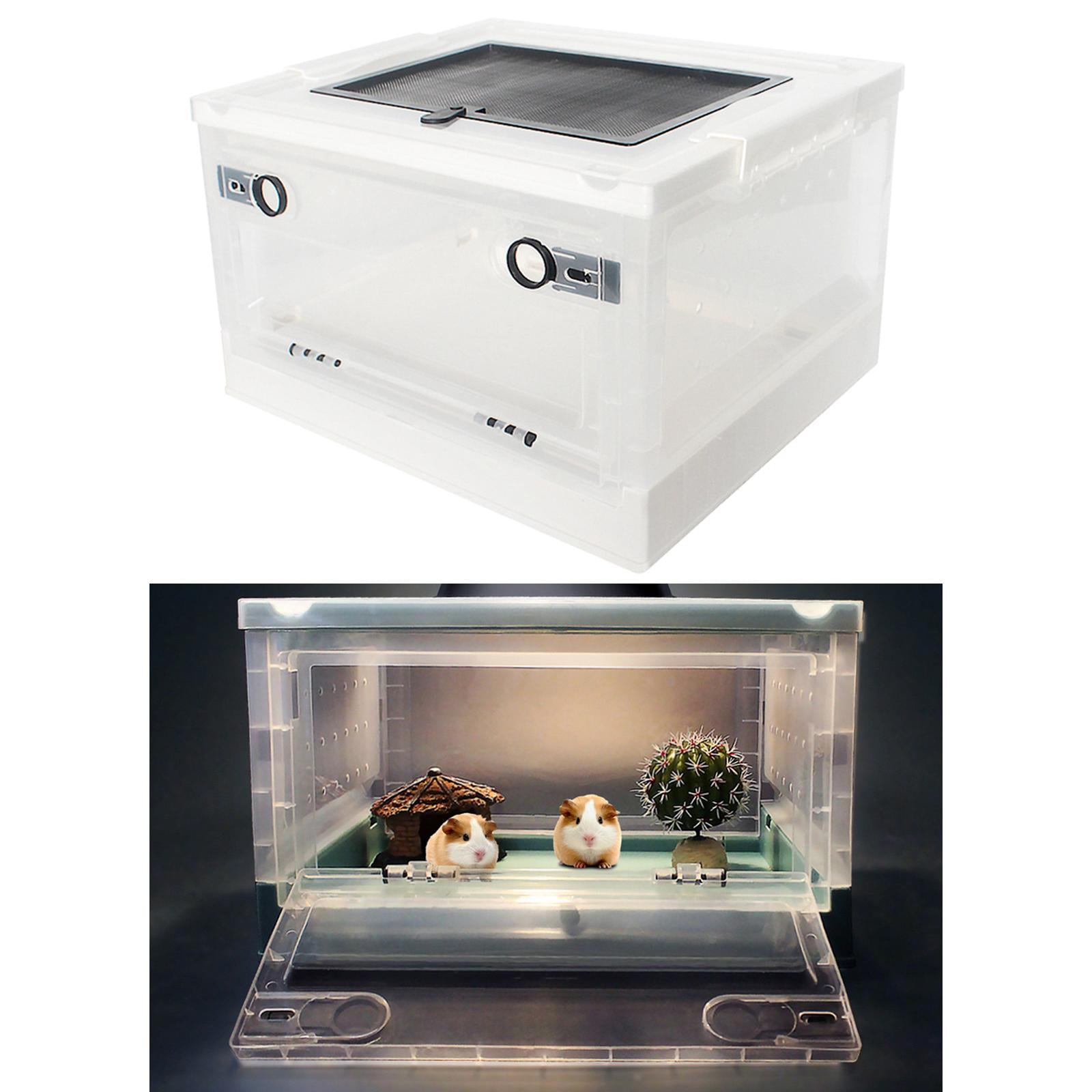 balikha Hamster Breeding Box Foldable Reptile Feeding Box Terrarium Tank Cage Habitat Transport House for Frog Mice Scorpion , White