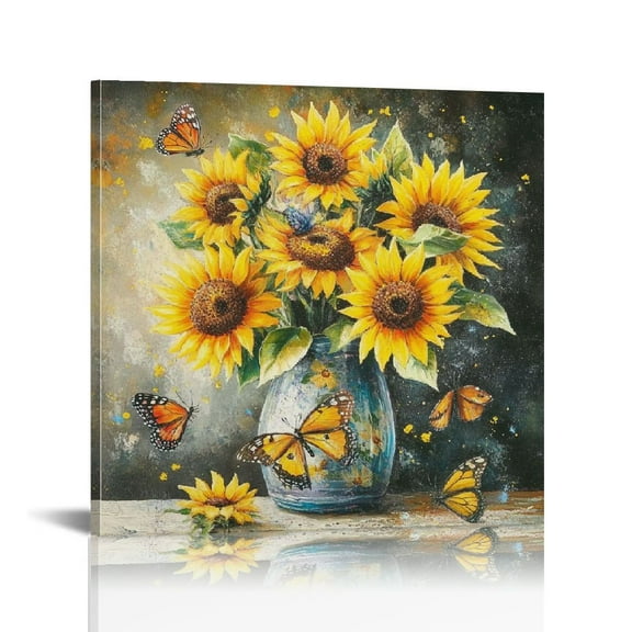 Sunflowers Canvas Wall Art Prints Yellow Flowers Painting Home Wall Decor for Bedroom Living Room Farmhouse Floral Wall Art Pictures