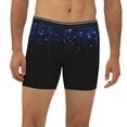 thumbnail image 2 of Cauagu Black Blue Glitter Sparkles Print Men's Boxer Briefs, Funny & Cute Underwear Elastic Waistband Briefs Ideal Gift for Men,1-Pack, 2 of 7