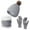 Grey, variant on Men's And Women's Knitted Wool Warm And Velvet Padded Winter Scarf Gloves Hat Scarf Scarf Gloves Hat Women