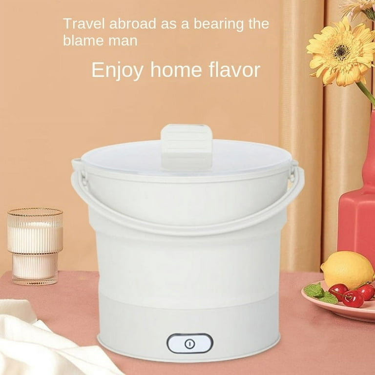 Foldable Electric Cooker, Mini Collapsible Heating Pot Electric Kettle  Water Boiling Pot with Steamer for Travel 100-240V