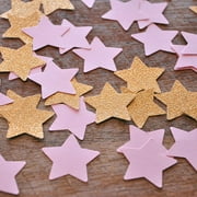 Pink and Gold Party Decor. Ships in 1-3 Business Days. Twinkle Twinkle Little Star. Pink and Glitter Gold Star Confetti 50CT.
