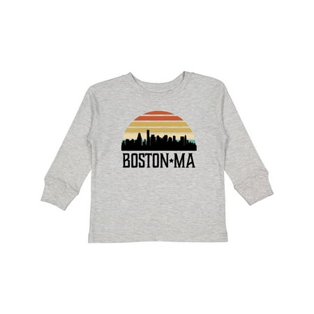 

Inktastic Boston Massachusetts Skyline Sunset Boys or Girls Long Sleeve Toddler T-Shirt
