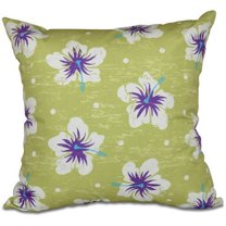 Simply Daisy 16" x 16" Hibiscus Blooms Floral Print Outdoor Pillow