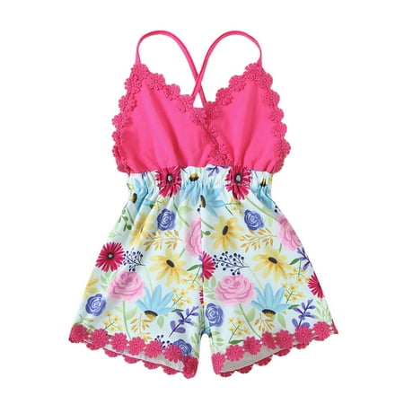 

Gallickan Jumpsuit Romper Newborn Girl Toddler Kids Vest Backless Sunflower Printed Romper Clothes Sunsuit Outfits Sizes 6M-5T Kids Deals under $10