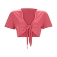 thumbnail image 5 of Women Blouses Women Active Base Layer Womens Ling Sleeved Shirts Long Sleeve Workout T Shirts for Cute Pom Summer Blouses 2022 Thermal Shirt Long Sleeve Dress for Lace Short Watermelon Red XL, 5 of 9