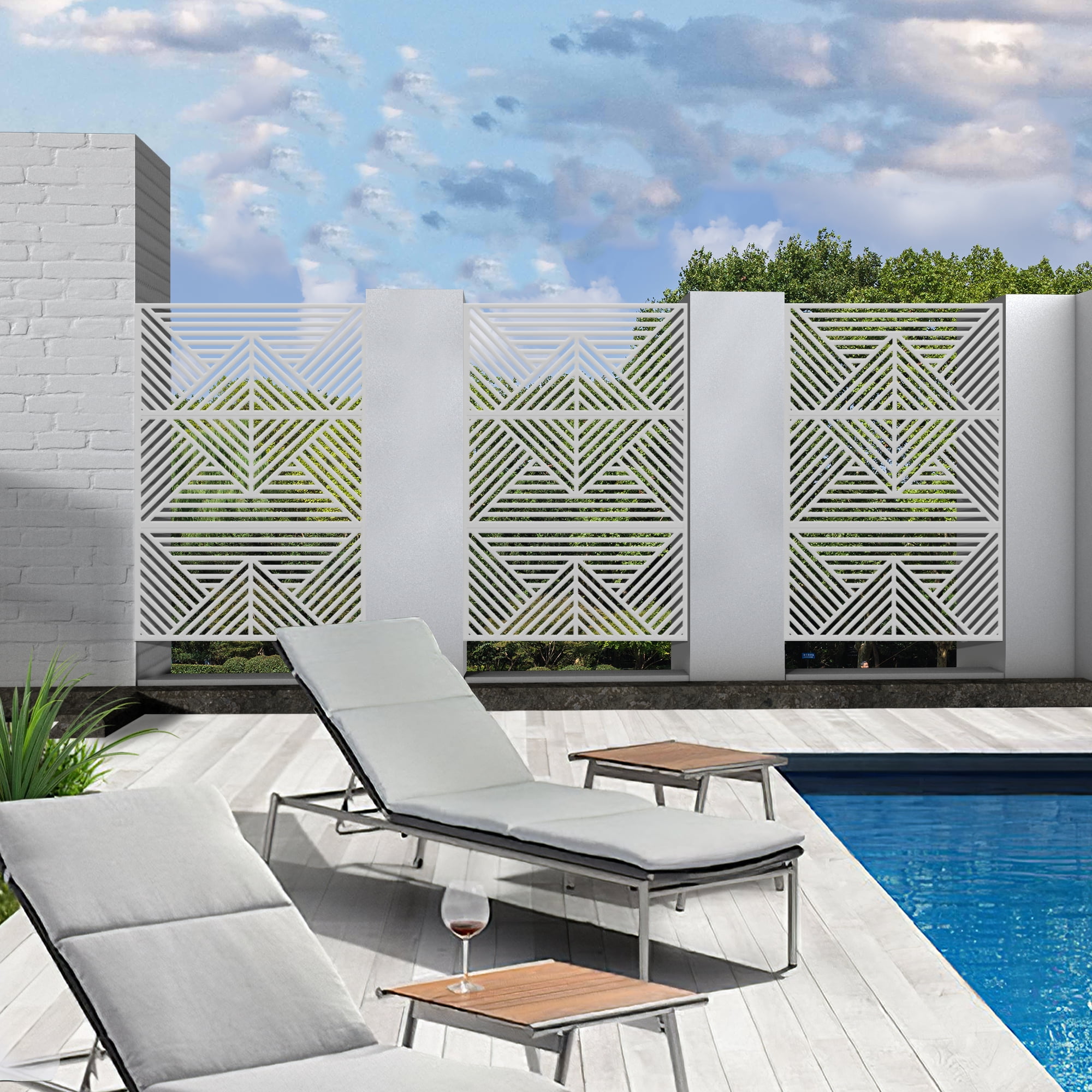 MAYEERTY Privacy Screen Fence, Heavy Duty Fence Privacy Screen Outdoor 72x47x16in 3-Piece Set