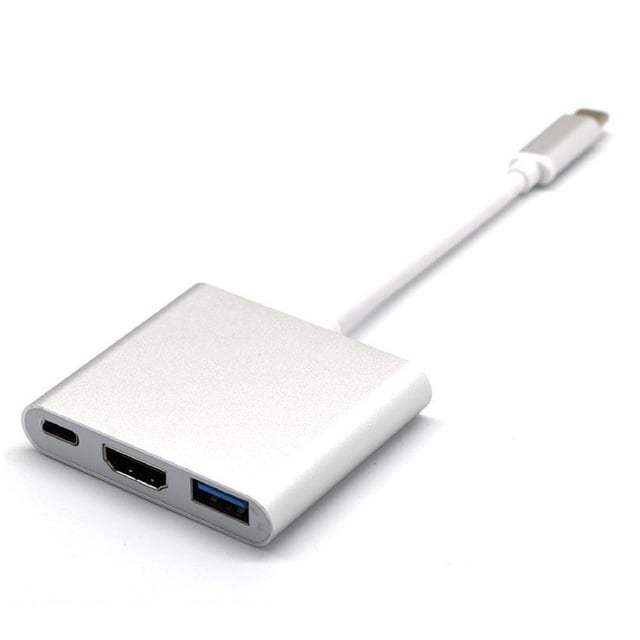 Klonfd Type C Adapter 4K Aluminum Hub 31 Multiport Converter For MacBook Laptop PC And More