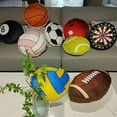 thumbnail image 2 of 1 Pcs Plush Soccer Ball Pillows，Fluffy Soft Stuffed Sports Throw Pillows Cute Soccer Ball Shaped Cushions for Bedroom Nursery Room Decoration, 2 of 5