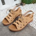 thumbnail image 5 of Willtoo Wedge Sandals for Women Dressy Comfortable Walking Summer Low Platform Ankle Strap Open Toe Casual Dressy Women Flat Sandal, 5 of 8
