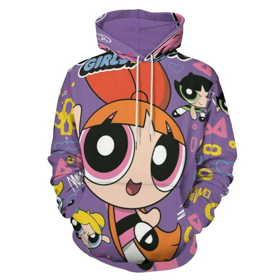 The Powerpuff Girls Unisex Sweatshirts Loose Pullover Sweater Hooded Hoodie 3D Printing Jacket Winter Fall Clothes 2XL