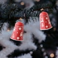 thumbnail image 5 of JeashCHAT 2 Pcs Red Christmas Bells Ornaments, Decorative Metal Bells with Hanging Rope, Xmas Holiday Party Wedding Home Front Door Wreath Window Hanging Decorations, 5 of 6