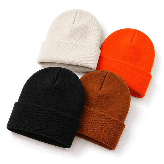 Kabuer Unisex Knit Beanie, Stylish Winter Hat for Men and Women, 4 Pcs, 4 Color