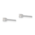 thumbnail image 2 of Real 14kt White Gold 2.25mm Round Stud Earring Mounting With backs; for Adults and Teens; for Women and Men, 2 of 3