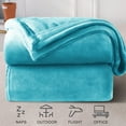 thumbnail image 5 of Astarin Azure Fleece Queen Size Blanket for Couch&Bed - Lightweight Soft & Warm Plush Fuzzy Cozy Blankets for Fall Winter Spring, 90x90 inches, 5 of 8