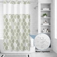thumbnail image 2 of No Hook Shower Curtain, Sage Green Geometric Shower Curtains for Bathroom with See Through Top Window, Moroccan Chic Abstract Plaid Art Waterproof & Washable Bath Curtain Small Stall 36"x78", 2 of 9