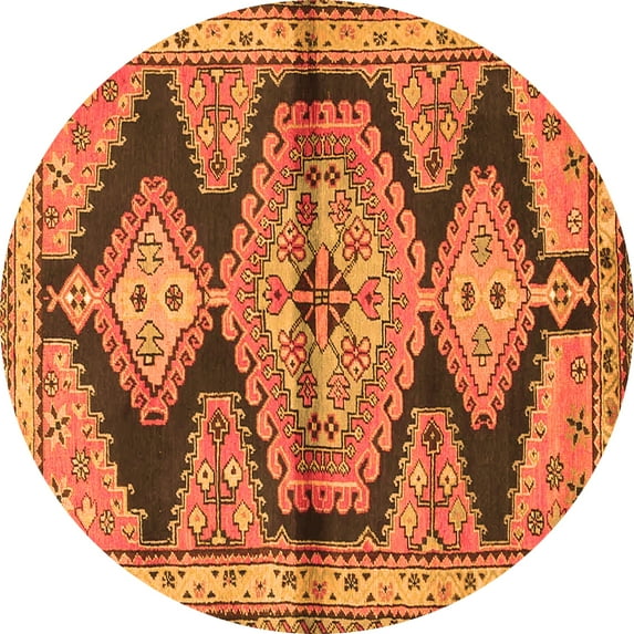 Ahgly Company Indoor Round Persian Orange Traditional Area Rugs, 6' Round
