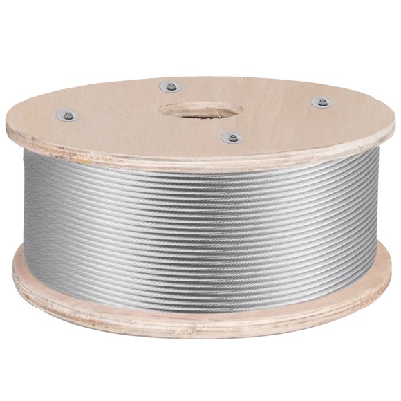 VEVOR Stainless Steel Cable Railing 3/16"x 500ft, Wire Rope 316 Marine Grade, Braided Aircraft Cable 1x19 Strands Construction for Deck,Rail,Balusters,Stair,Handrail,Porch,Fence