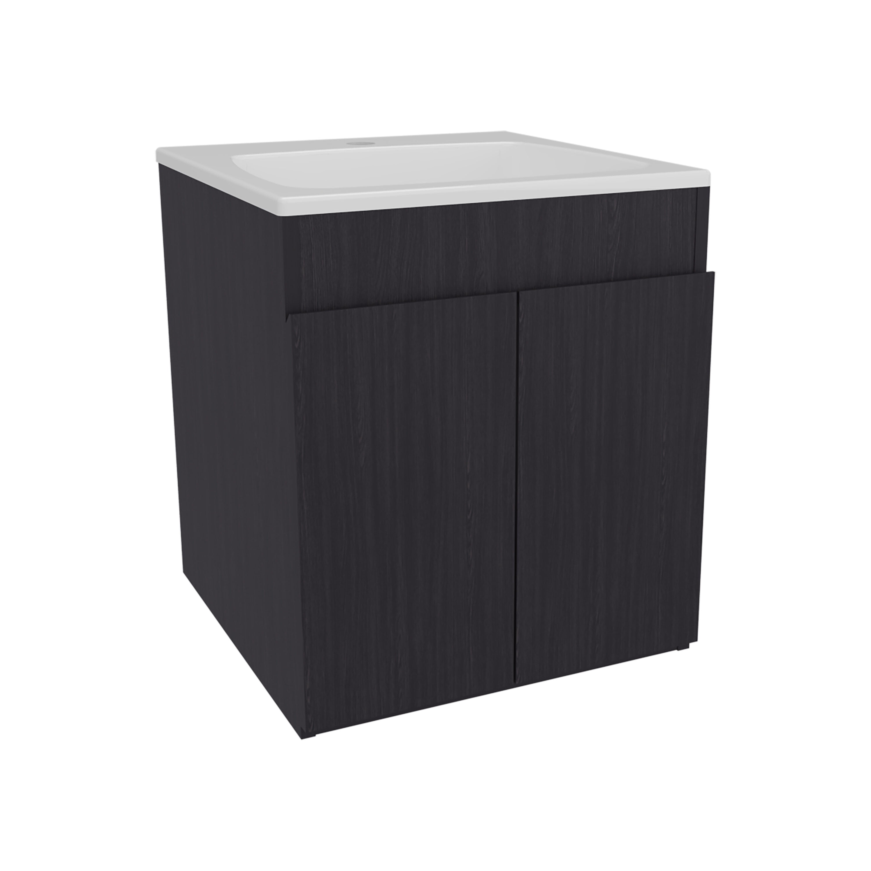 Vanity With Sink, Bathroom Vanity 20.8" H, 2 Doors, Black Wengue - Bathroom, Black Bathroom Vanity,Engineered Wood Single Sink Vanity, Bath & Faucets Bathroom Vanities