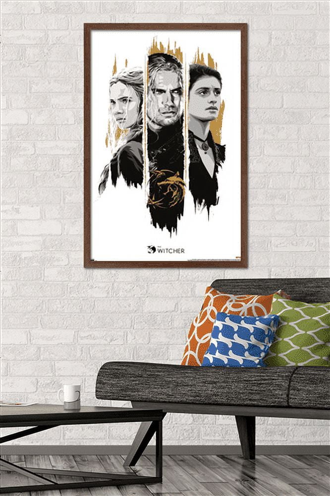 Netflix The Witcher Season 2 - Trio Wall Poster, 22.375" x 34", Framed