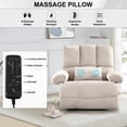 thumbnail image 4 of HOMYEDAMIC Oversized Recliner Chair, Plus Size 28 inch Large Wide Seat Manual Flannel Recliner with Pockets & Massage Pillow 350 lb Capacity for Living Room Adults, 4 of 7