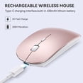 thumbnail image 3 of RaceGT USB C Wireless Mouse for MacBook Pro/Air, Rechargeable Portable Silent Mouse for Laptop, USB C & USB A Dual Mode Receiver Cordless Mice for MacBook, Mac, PC, Chromebook, Multi-Device-Rose Gold, 3 of 7