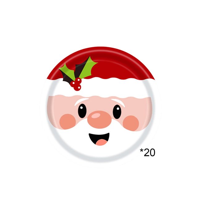 Placas de Papel de Navidad Suministros de Fiesta de Navidad Placas Desechables de 9 Pulgadas 20 Piezas Placas de Forma Irregular 40 Piezas Tazas de Papel 40 Piezas Servilletas de Papel 20 Piezas Mante