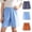 Orange, variant on Girls Cotton Shorts 3-Pack for Kids - Breathable Elastic Waistband Blue Summer Shorts Sizes 5-14,Size 14 T