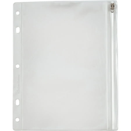 Multiple Zippered Pockets - Oxford, OXF68504, Zipper Binder Pockets, 1 Each, Clear,White