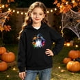 thumbnail image 6 of DJDLJWCJ Teen Girls Halloween Hoodie Loose Fit Long Sleeve Pullover Stretch Soft Casual Tops Black Size 5T, 6 of 10