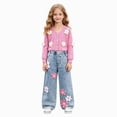 thumbnail image 3 of UAYOTSE Girls Fall Knit Sweater + Jeans 2Pcs Set Fashionable School Daily Wear Outfit Size 6-7 Years, 3 of 9