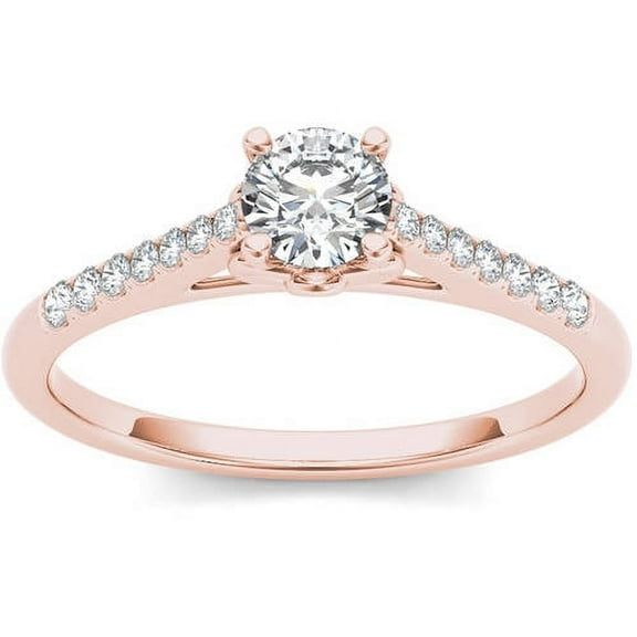 1/2 Carat T.W. Diamond 10kt Rose Gold Solitaire Engagement Ring
