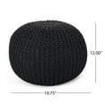thumbnail image 5 of Noble House Wilshire Knitted Cotton Round Pouf, Dark Gray, 5 of 5