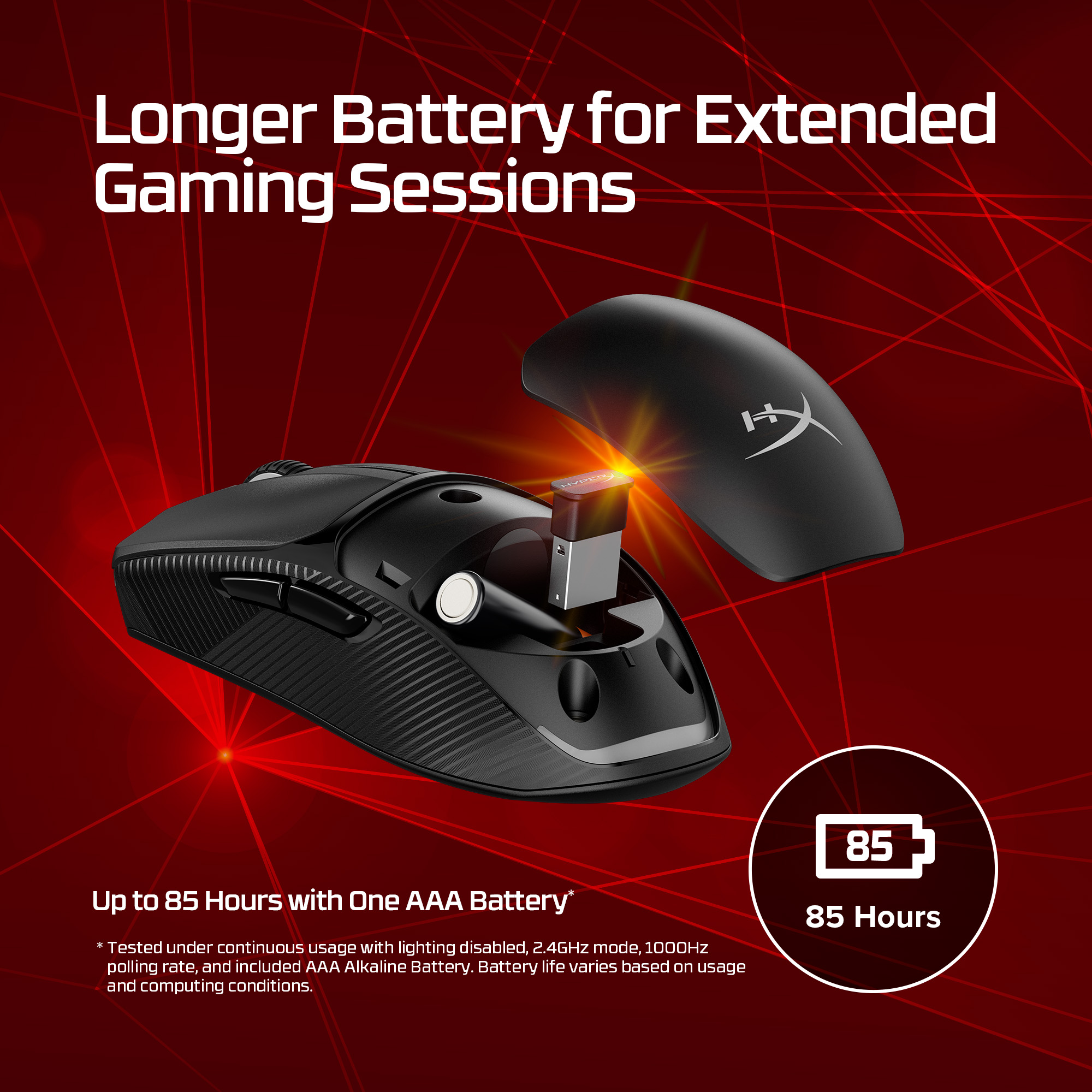 HyperX Pulsefire Fuse Wireless Gaming Mouse, Black photo 3