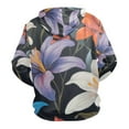 thumbnail image 2 of White and Purple Flowers Men’s Hoodies Sweatshirt Fleece Jackets Long Sleeve Sweatshirts, 2 of 5