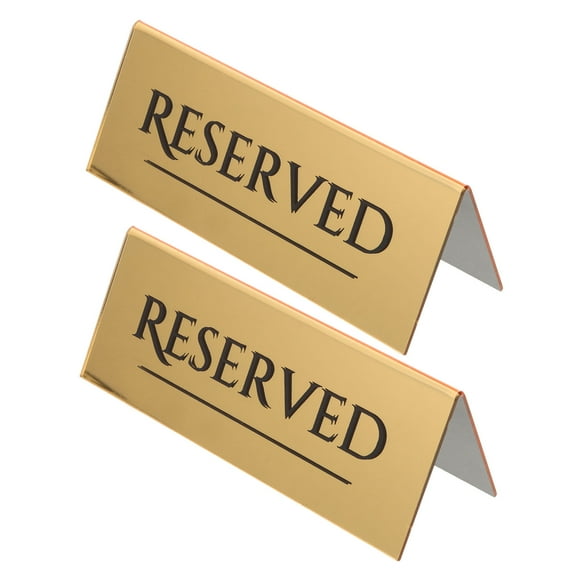 HONMEET Table Reservation Acrylic Golden Reserved Signs 2Pcs