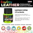 thumbnail image 2 of Crazy Colors Lemon Lime Premium Acrylic Leather and Shoe Paint, 2 oz Bottle - Flexible, Crack, Scratch, Peel Resistant - Artist Create Custom Sneakers, Jackets, Bags, Purses, Furniture Artwork, 2 of 4