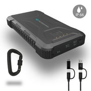 Techsmarter 20,000mah Rugged & Waterproof 18W Power Delivery USB-C Port Power Bank. Portable Phone Charger with Flashlight. Compatible with iPhone, Samsung Galaxy, iPad, Android, LG, HTC, Motorola