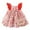 Z-Red684, variant on Newborn Girls Dress Floral Graphic Square Neck Ruffle Sleeve Dress Baby Cute Summer Party Beach Dresses,2-Piece Orange,Size 6-12 M