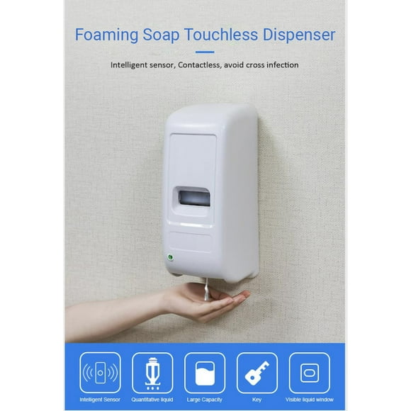 Automatic Foaming Soap Touchless Dispenser 1Lt. Wall Mount AC Adapter 1/Pack